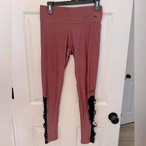 VS PINK Ribbon Mesh Detail Yoga Leggings!